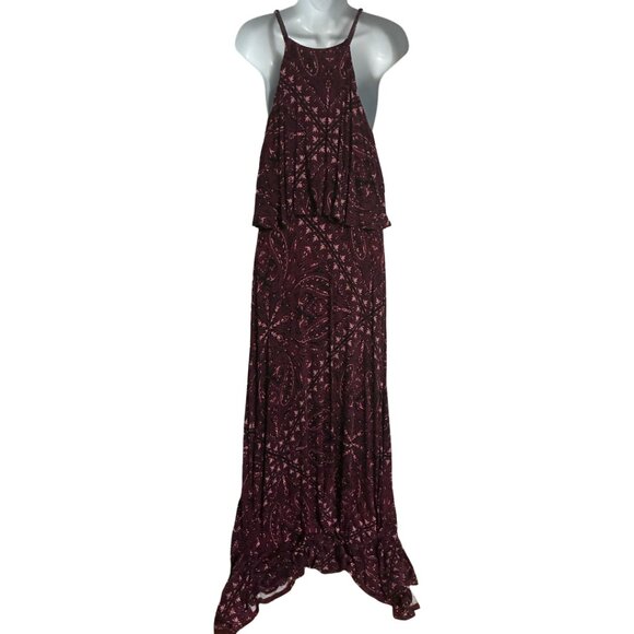 Sz.0X, Sz.12, Sz.L*Torrid*Burgundy Paisley Jersey Maxi Dress - Picture 9 of 12